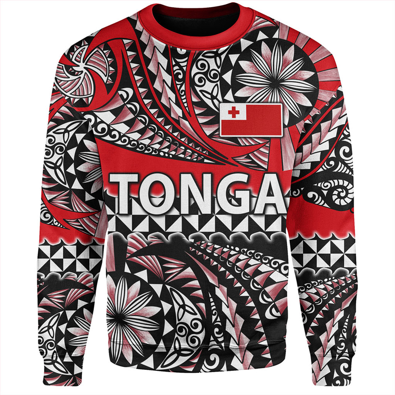 Tonga Sweatshirt Polynesian Tattoo Tongan Tapa