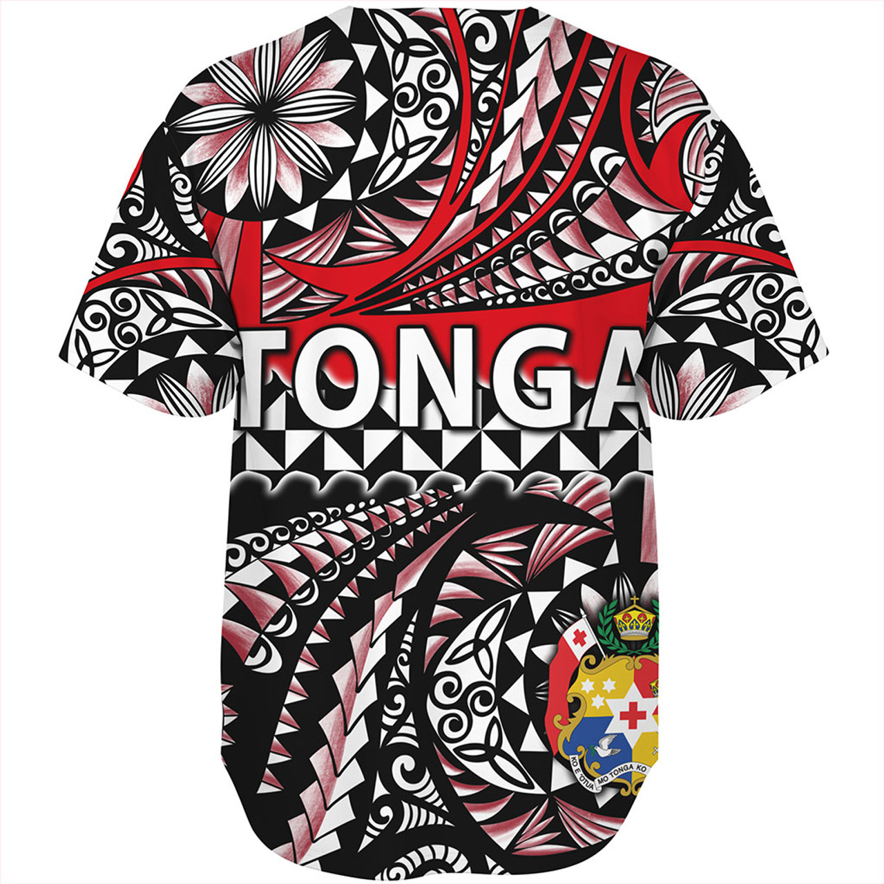 Tonga Baseball Shirt Polynesian Tattoo Tongan Tapa