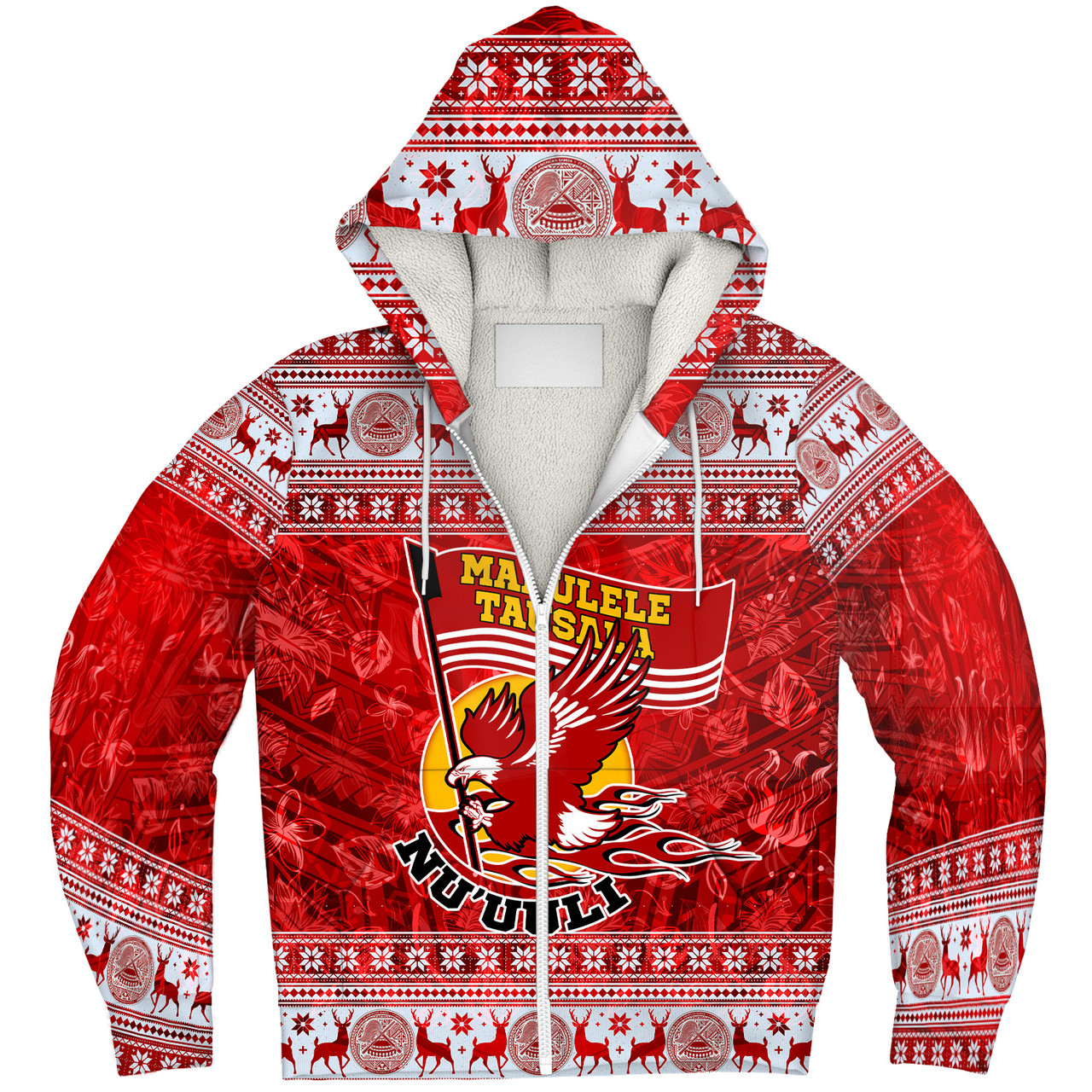 American Samoa Sherpa Hoodie Nu'uuli Christmas Style