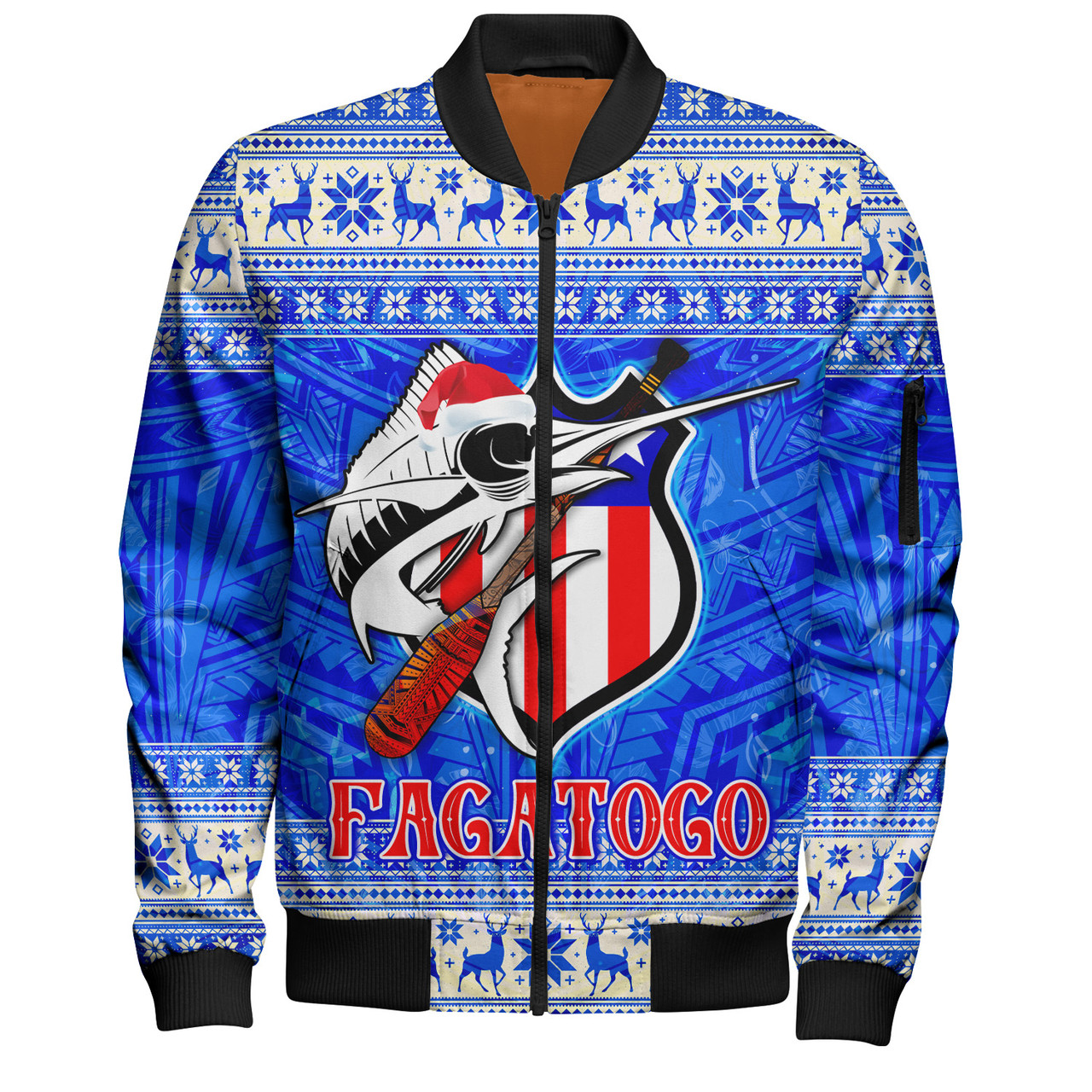 American Samoa Bomber Jacket Fagatogo Christmas Style