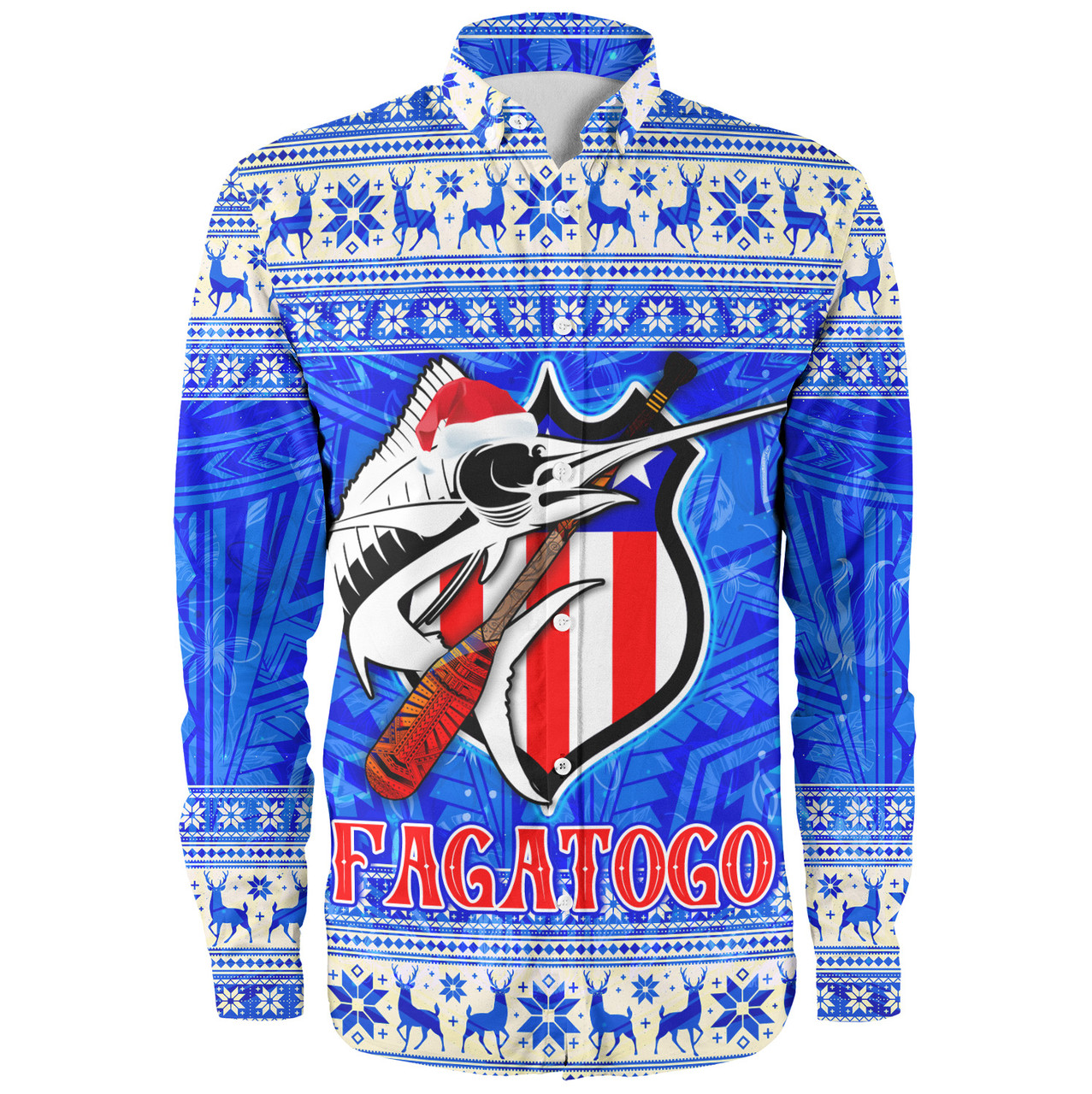 American Samoa Long Sleeve Shirt Fagatogo Christmas Style