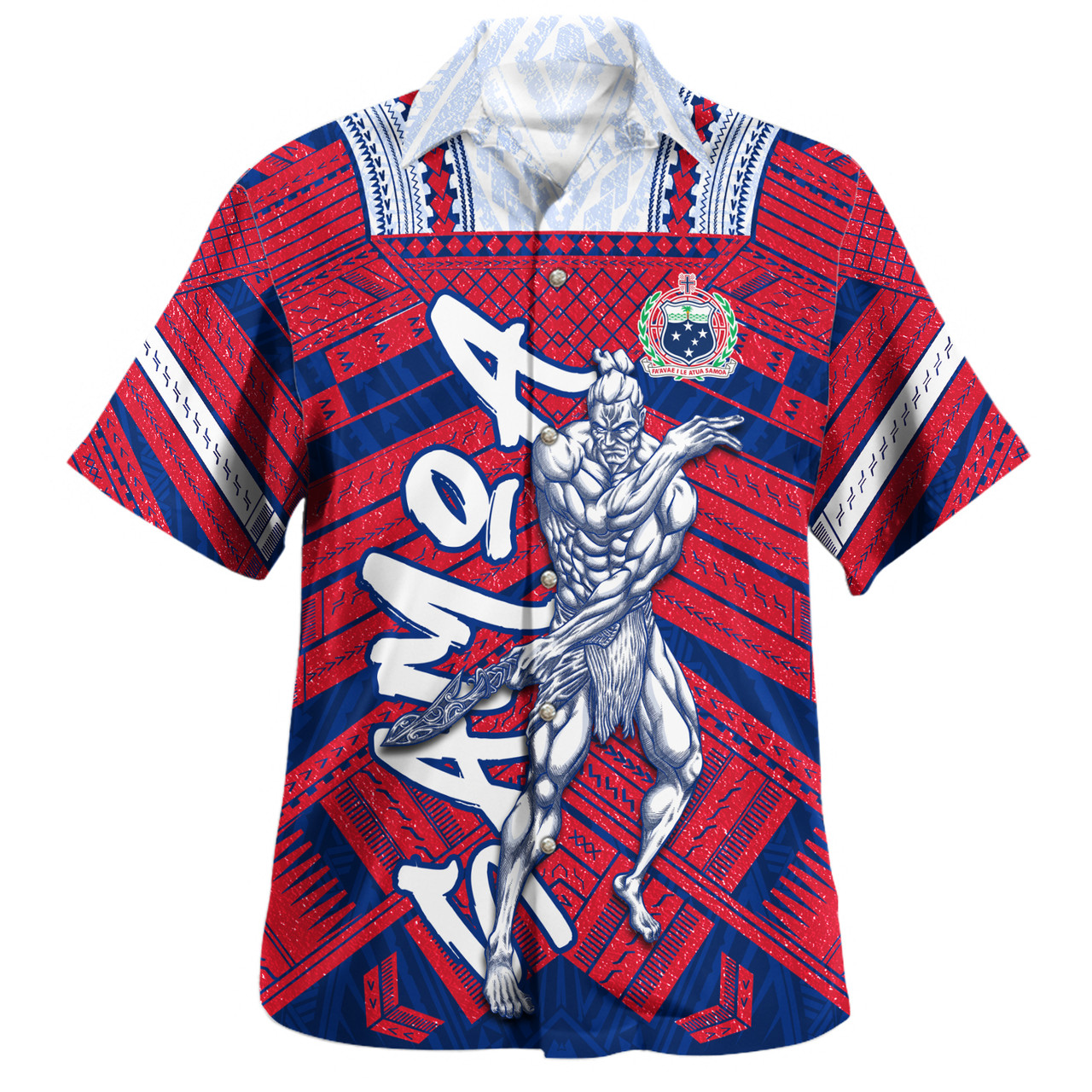 Samoa Hawaiian Shirt Samoa Warrior Tribal Pattern