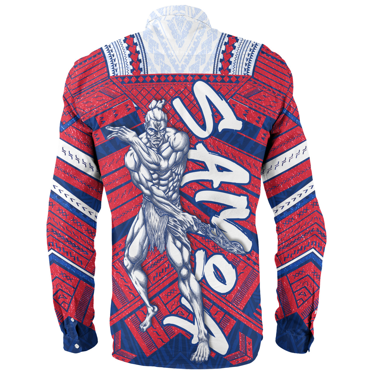 Samoa Long Sleeve Shirt Samoa Warrior Tribal Pattern