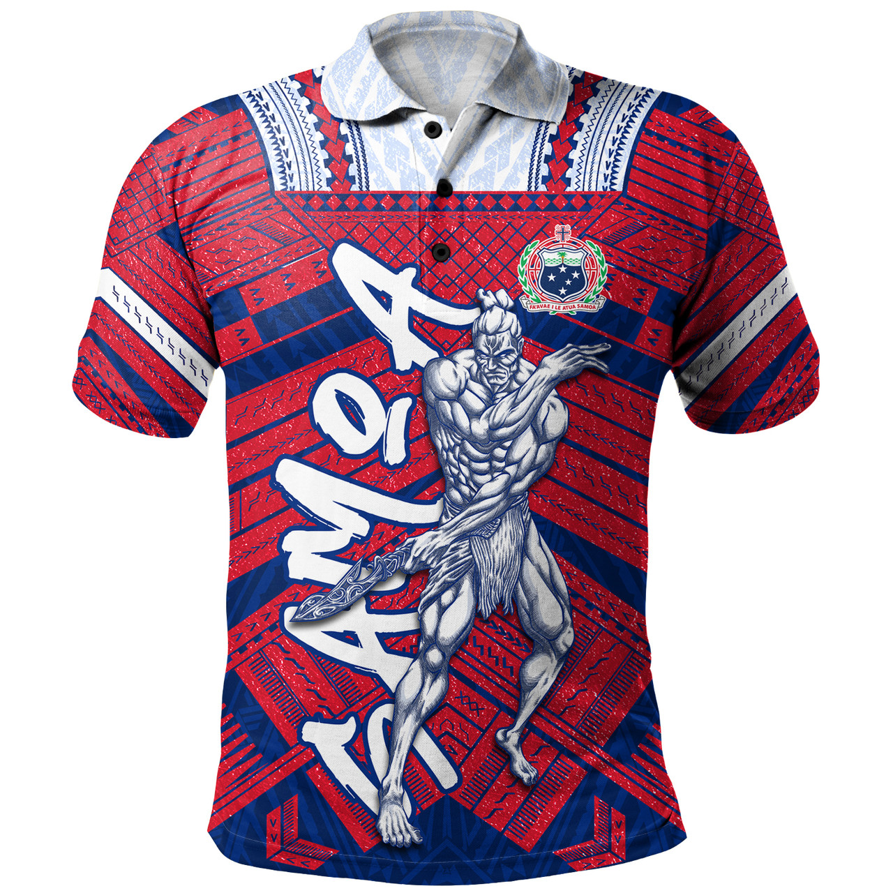 Samoa Polo Shirt Samoa Warrior Tribal Pattern