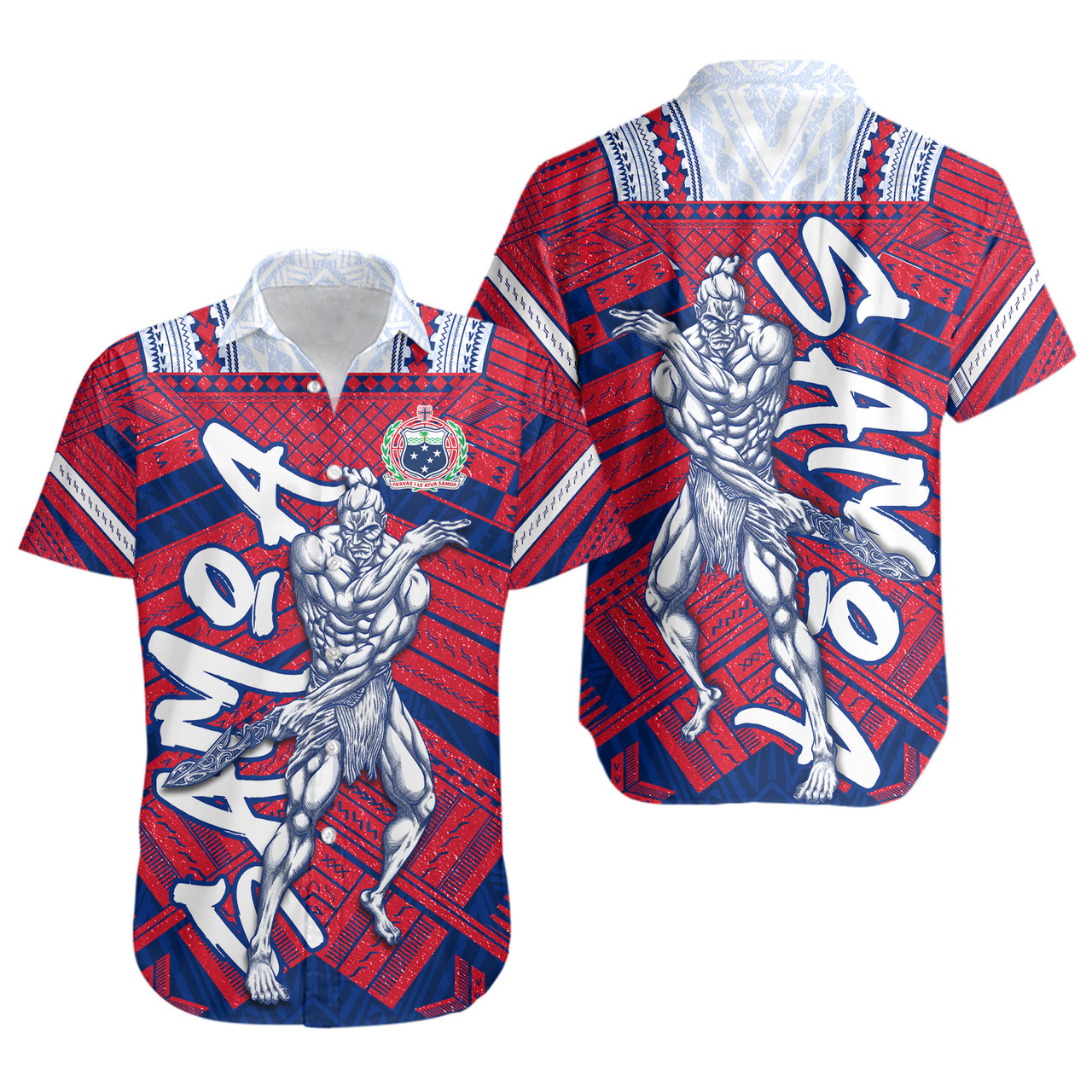 Samoa Short Sleeve Shirt Samoa Warrior Tribal Pattern