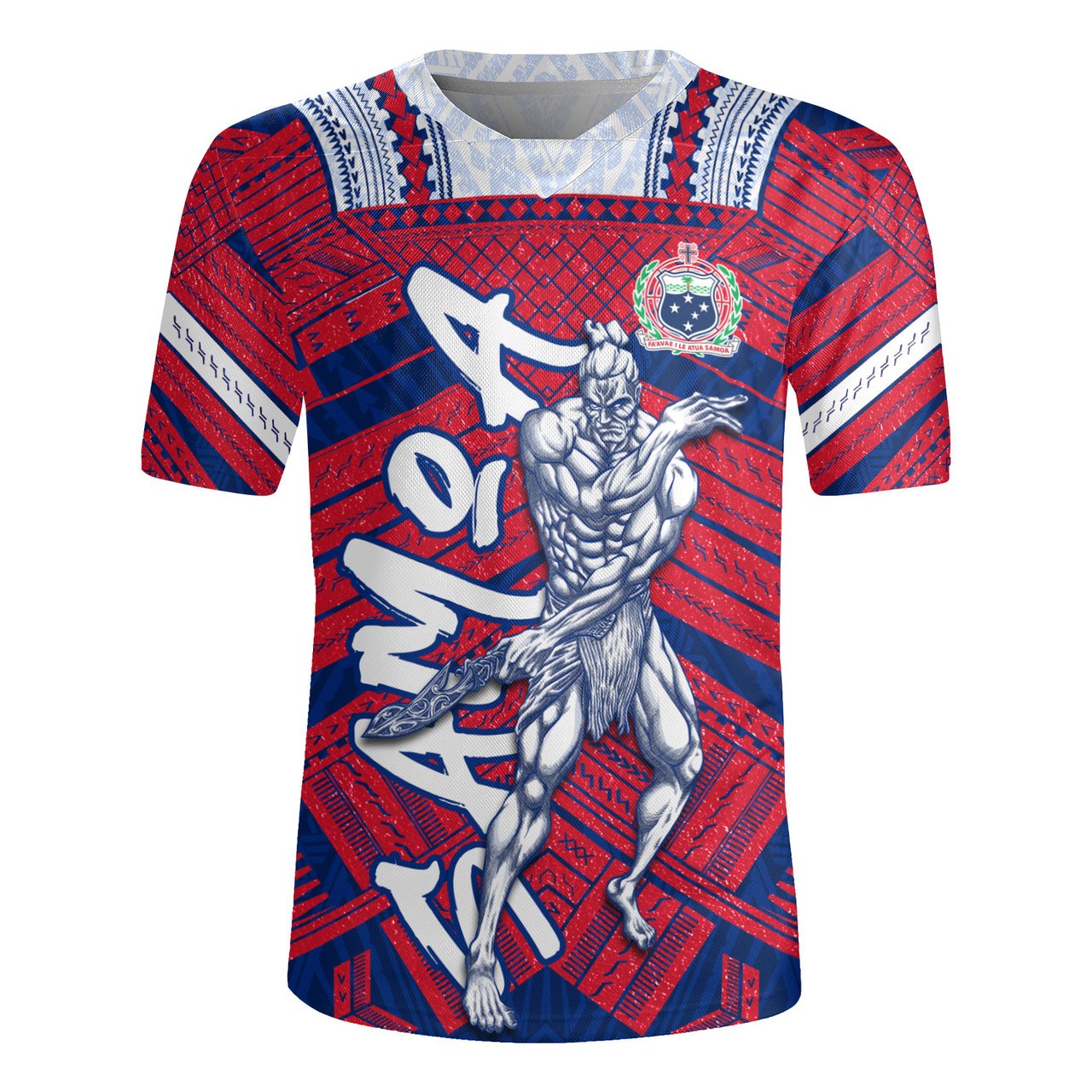 Samoa Rugby Jersey Samoa Warrior Tribal Pattern