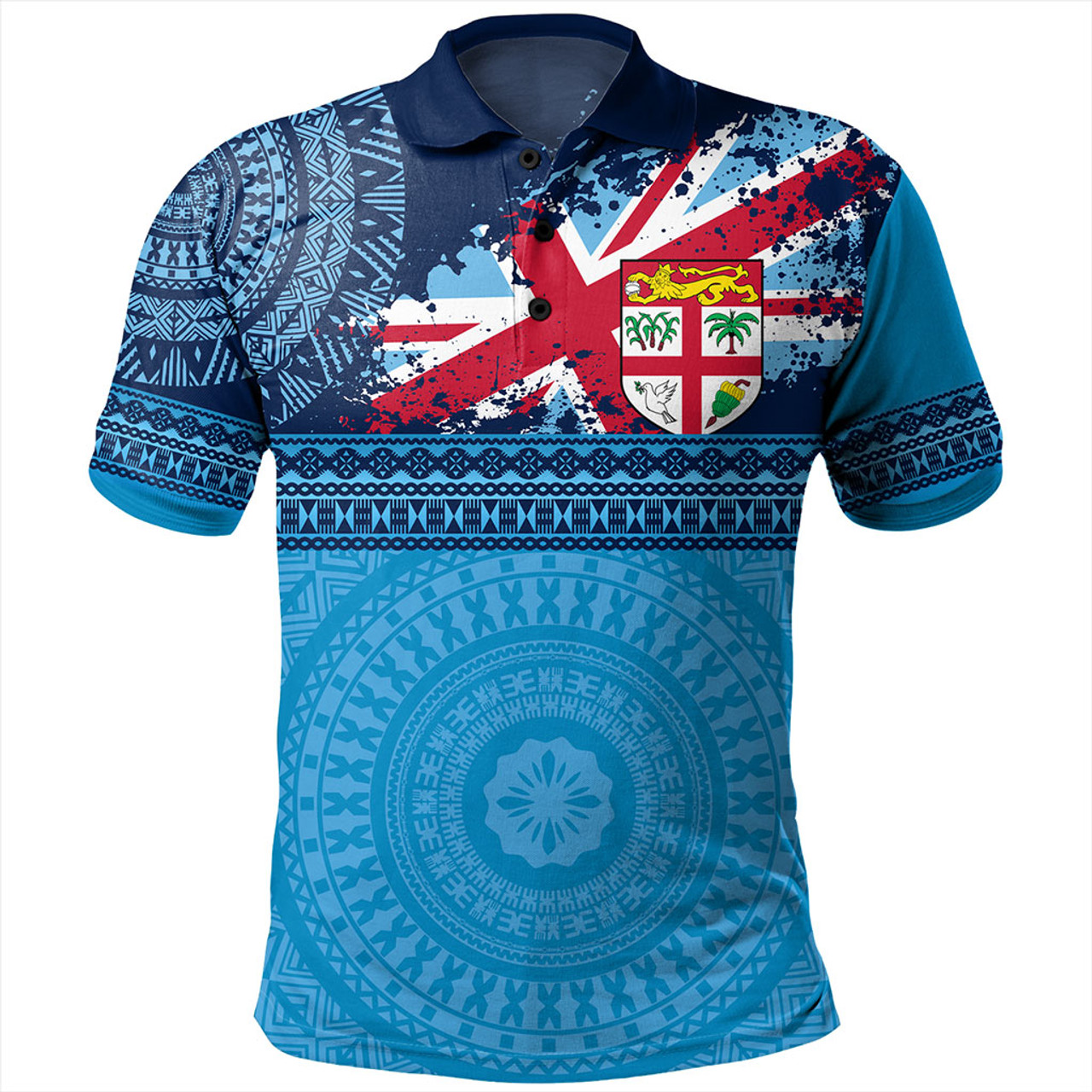 Fiji Polo Shirt Flag Bula Tribal