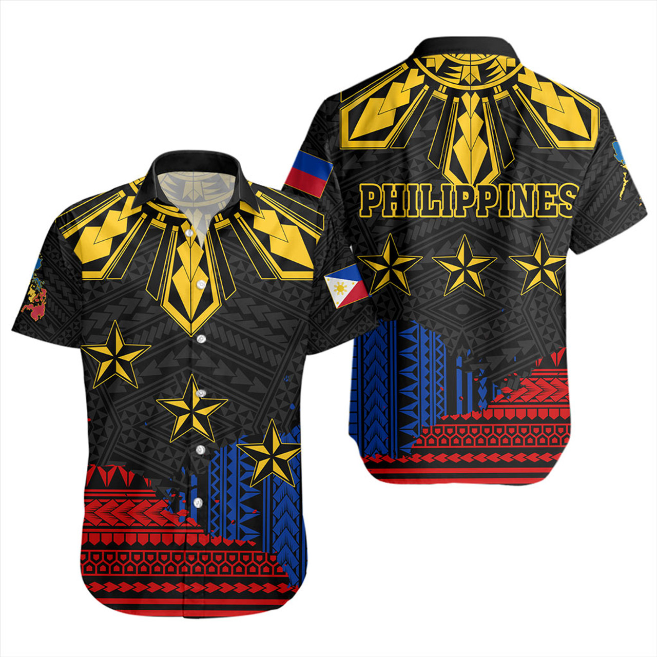 Philippines Filipinos Short Sleeve Shirt Tribal Sport Style