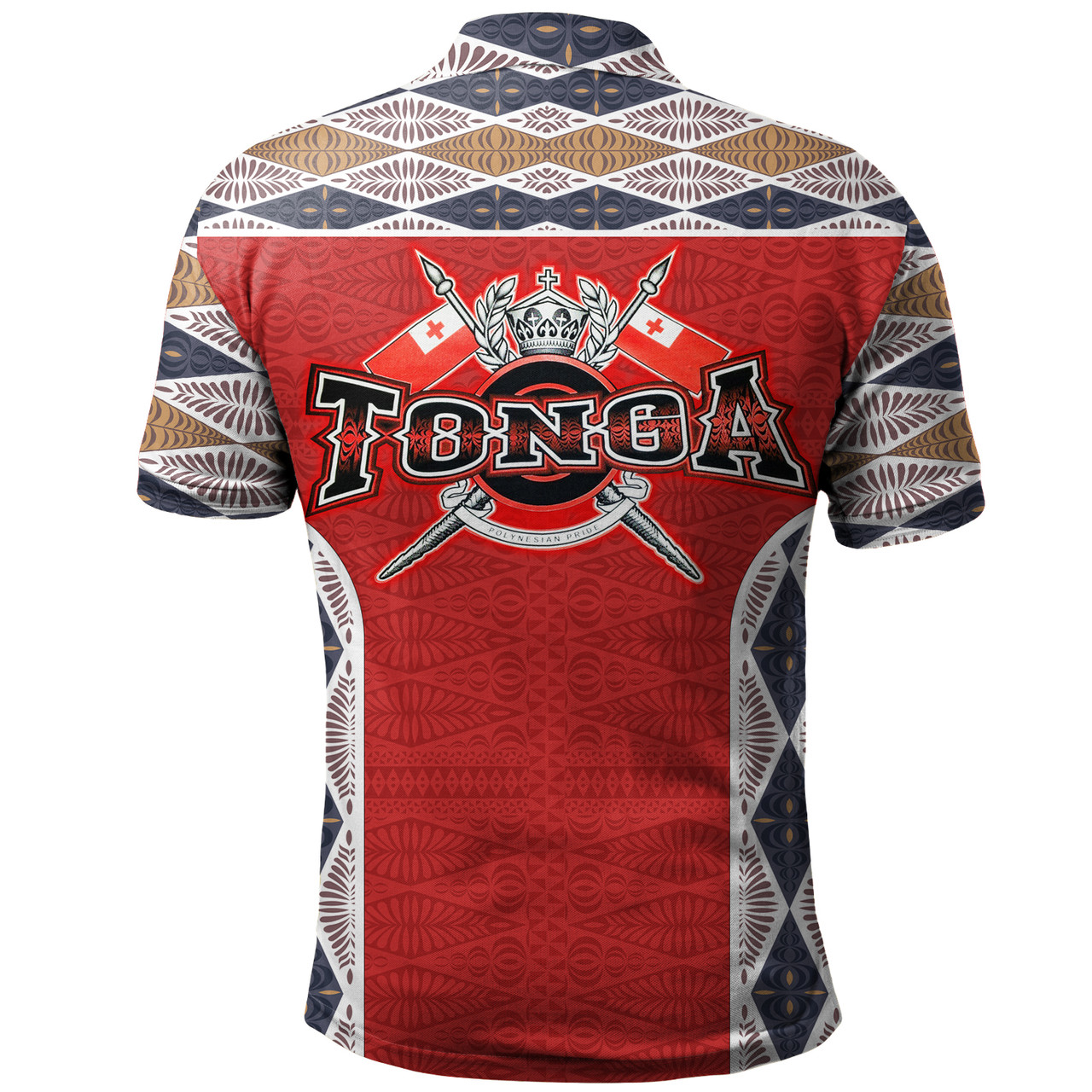 Tonga Polo Shirt Tribal Pattern Coat Of Arms Of Tonga