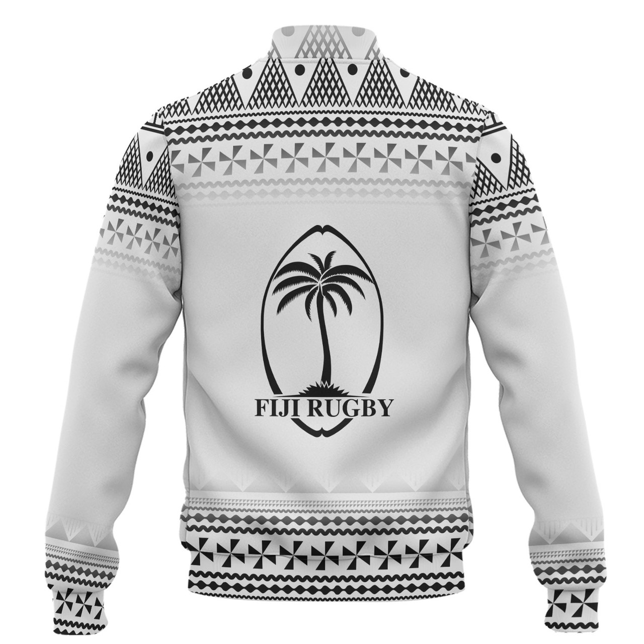 Fiji Baseball Jacket Rugby Ball Tapa Patterns