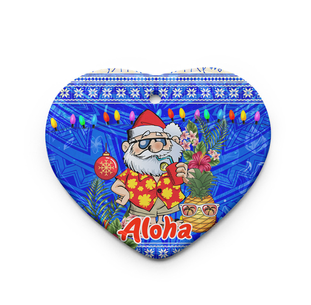 Hawaii Christmas Ceramic Ornament Aloha Mele Kalikimaka Santa Christmas Style