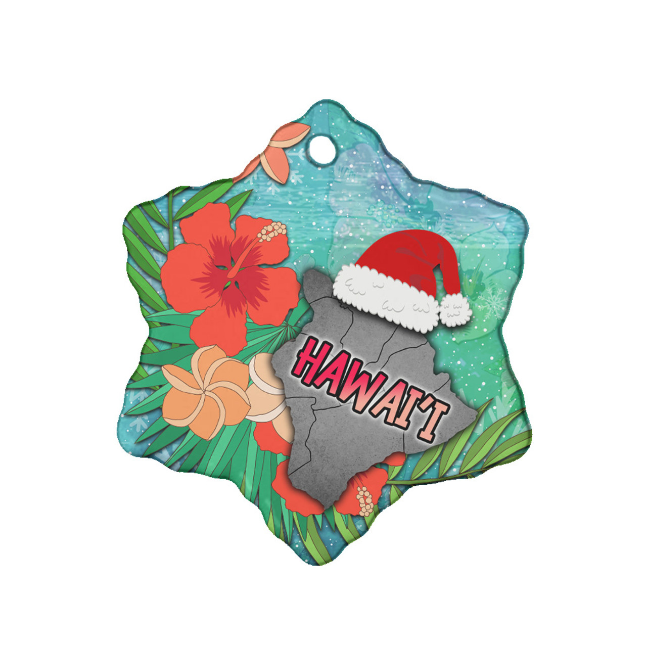 Hawaii Christmas Ceramic Ornament Hawai'i The Big Island