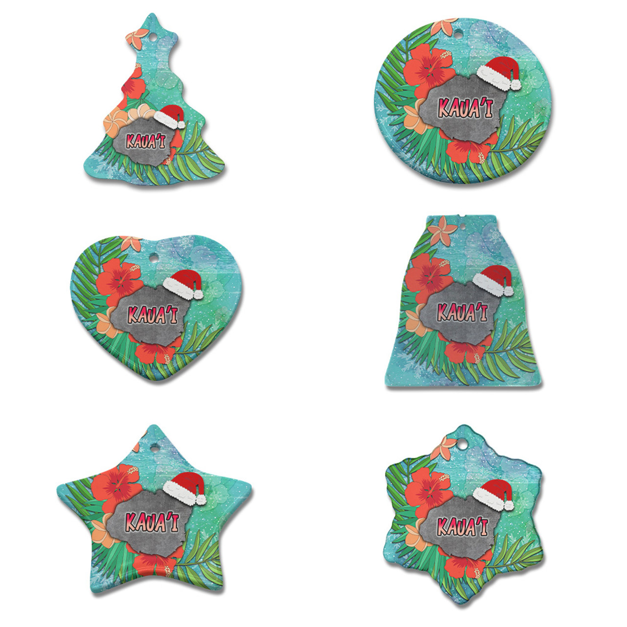 Hawaii Ceramic Ornament Christmas Kauaʻi Island