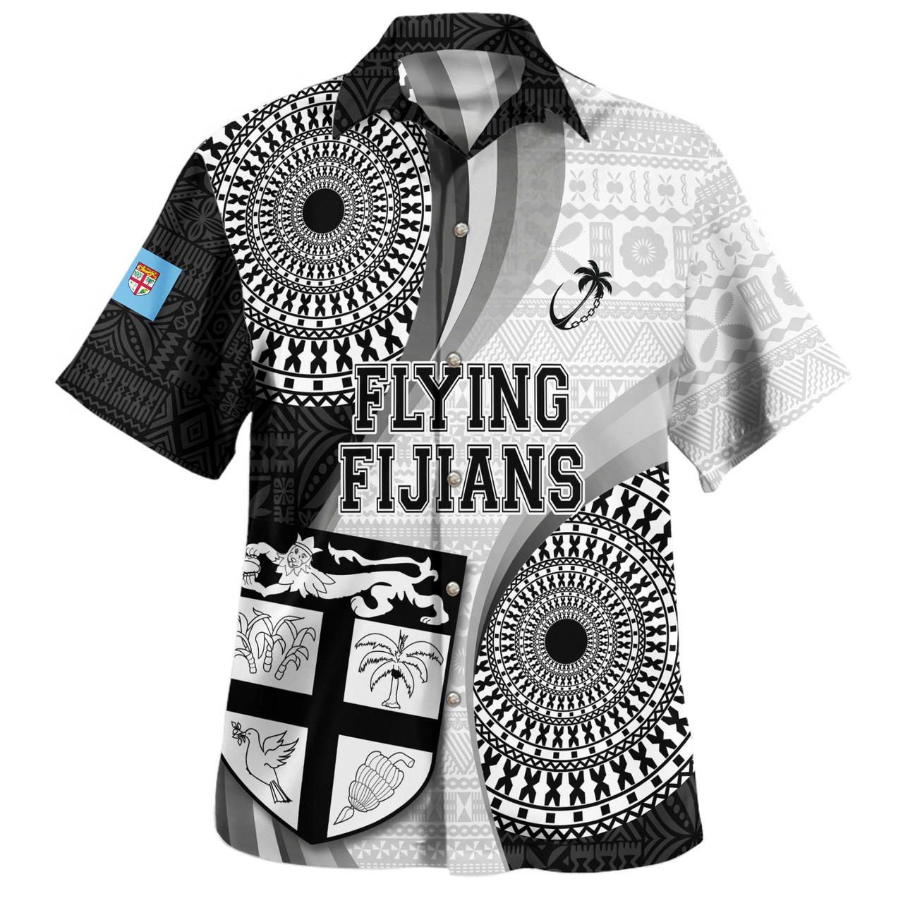 Fiji Hawaiian Shirt Flying Fijians Rugby Tribal Pattern With Shield 2023