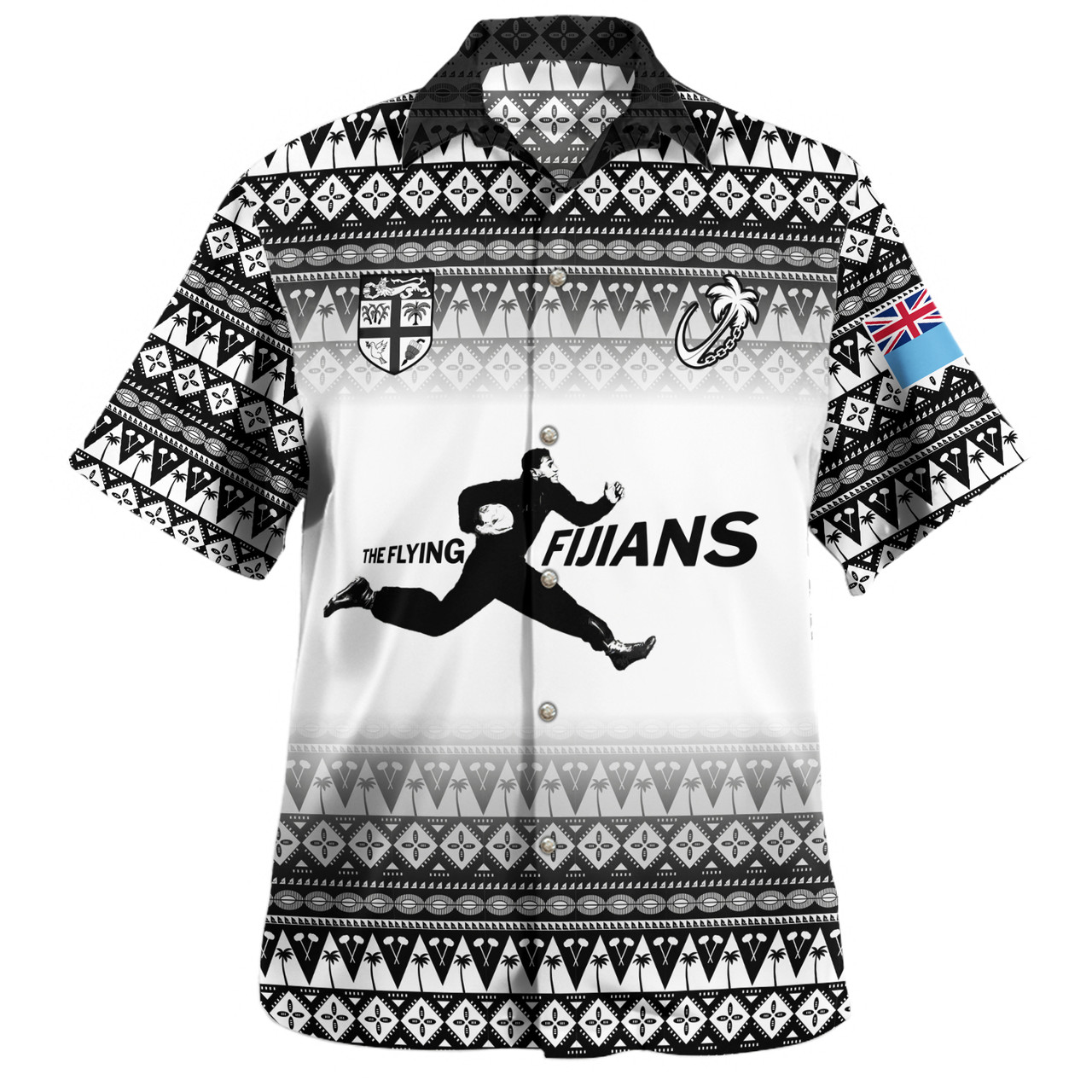 Fiji Hawaiian Shirt Vintage Flying Fijians Rugby Tribal Pattern 2023