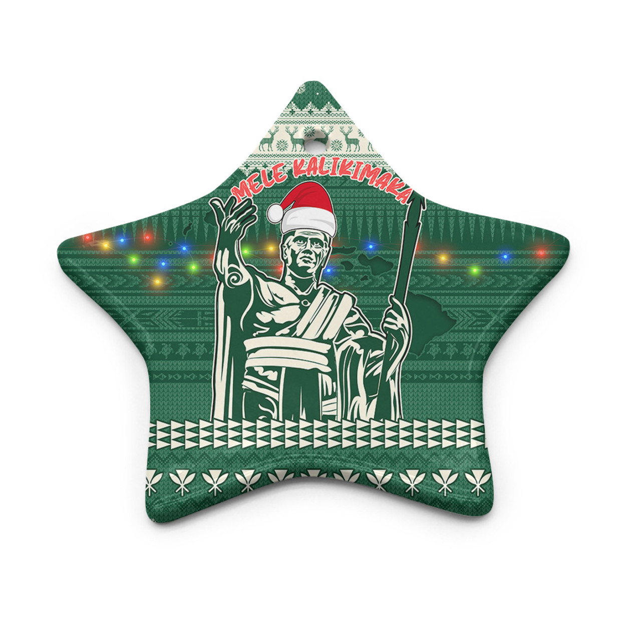 Hawaii Ceramic Ornament Christmas Hawaii King Christmas Hat