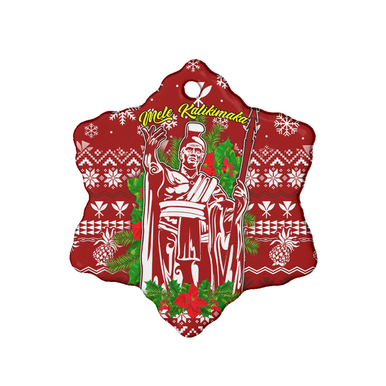 Hawaii Ceramic Ornament Christmas Hawaii King Polynesian Pattern