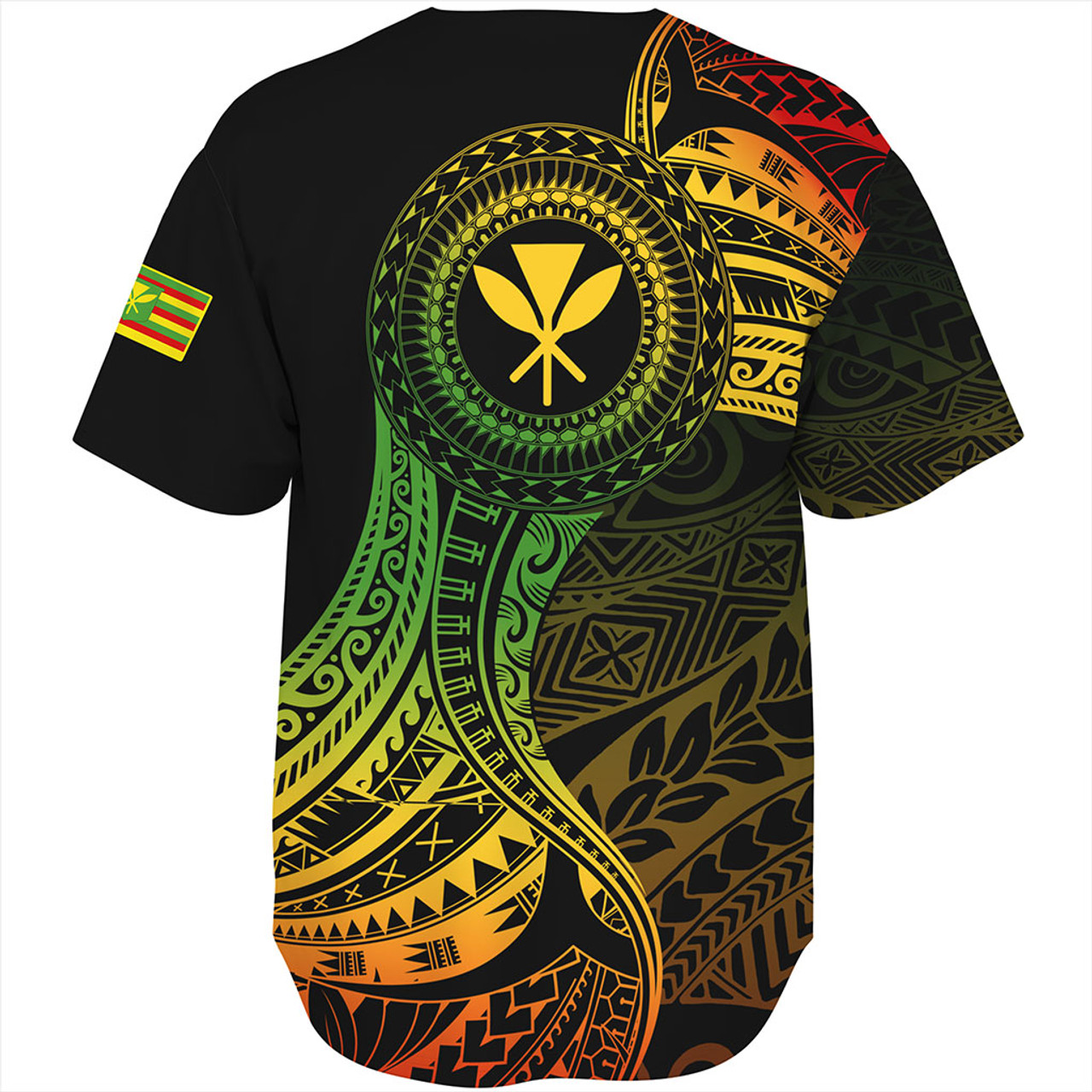 Hawaii Baseball Shirt Kanaka Maoli Round Polynesian Tribal Reggae