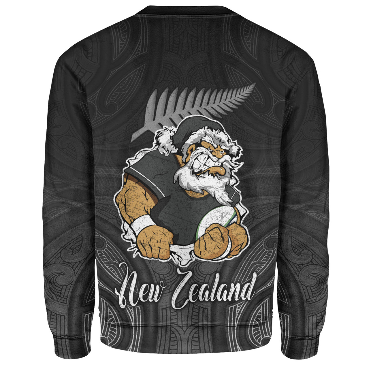 New Zealand Sweatshirt Hari Kirihimete Rugby Santa Style