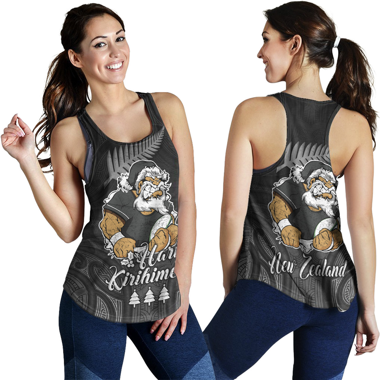 New Zealand Women Tank Hari Kirihimete Rugby Santa Style