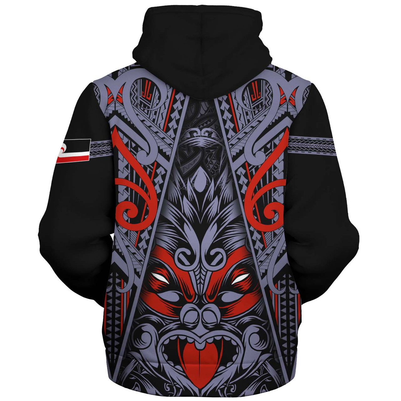 New Zealand Sherpa Hoodie Tiki Mask Aotearoa Style