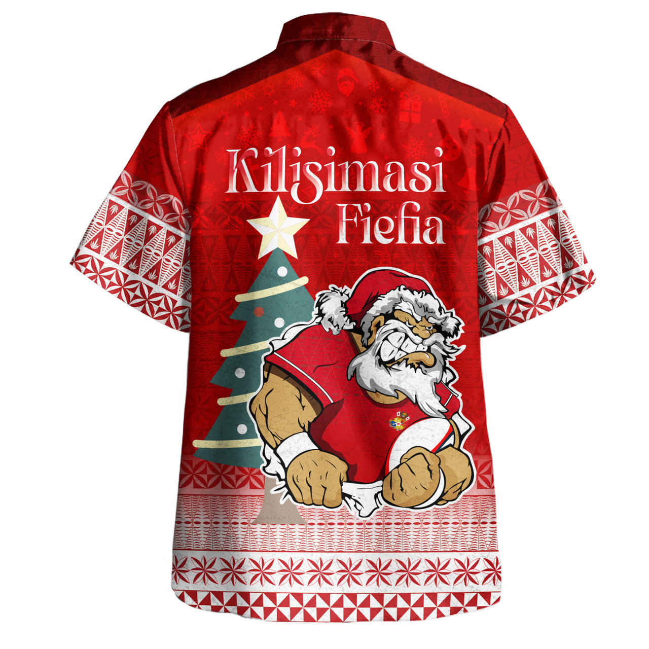 Tonga Hawaiian Shirt Kilisimasi Fiefia Rugby Santa Style