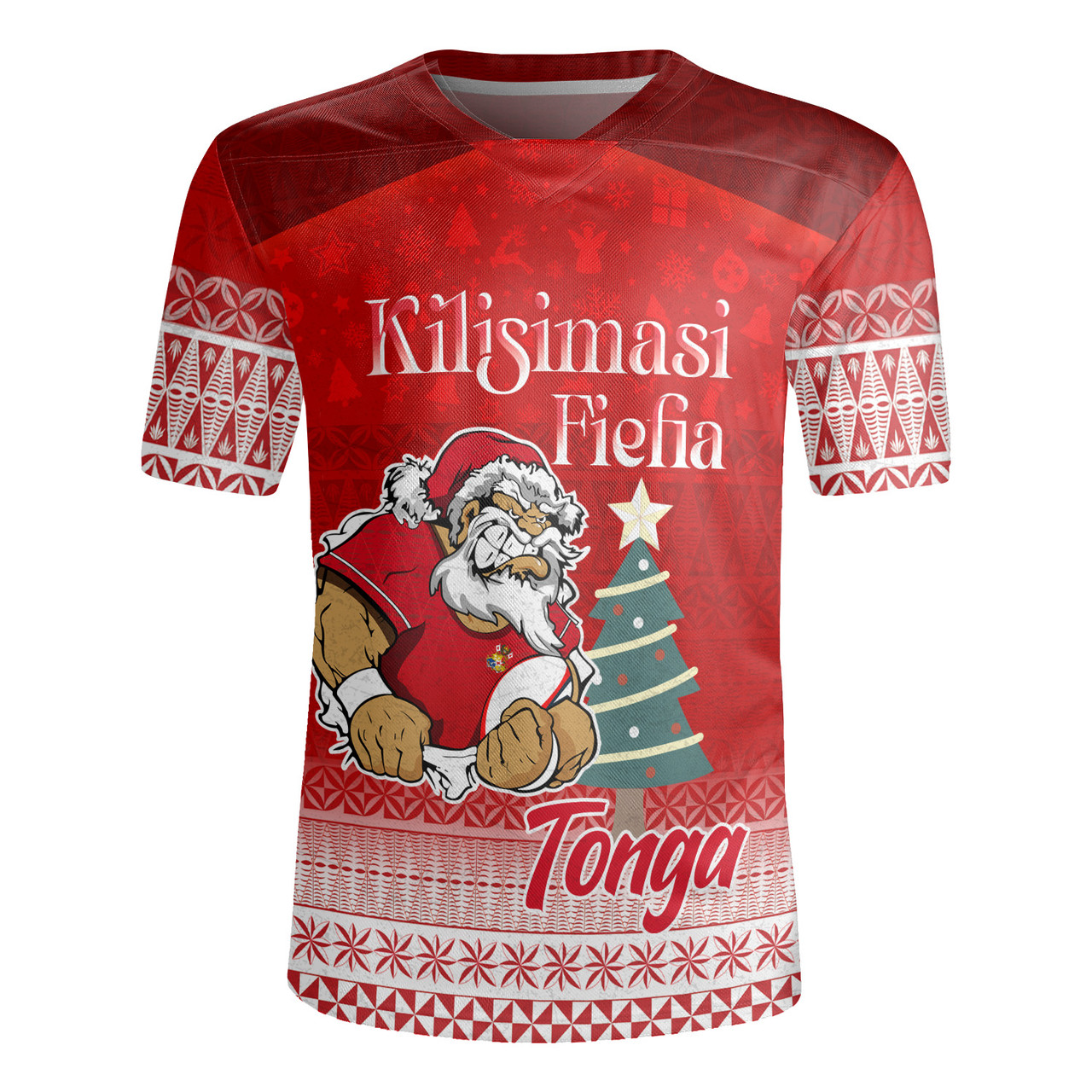 Tonga Rugby Jersey Kilisimasi Fiefia Rugby Santa Style