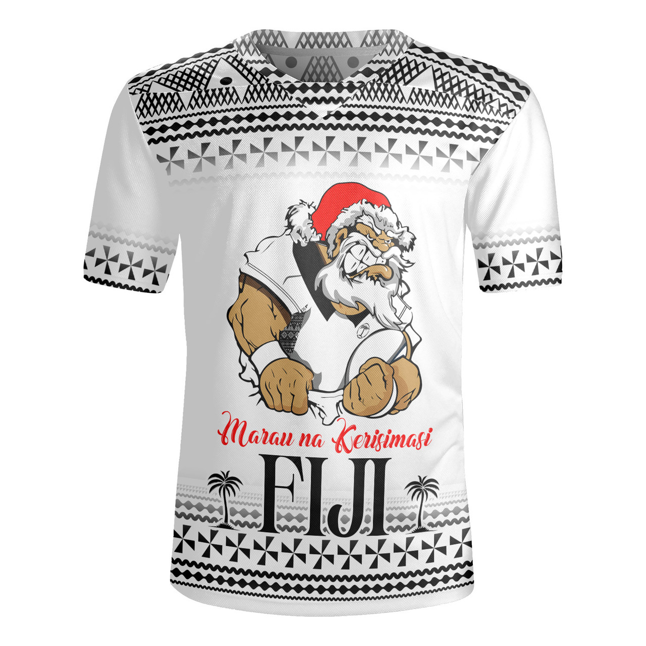 Fiji Rugby Jersey Marau na Kerisimasi Rugby Santa Style