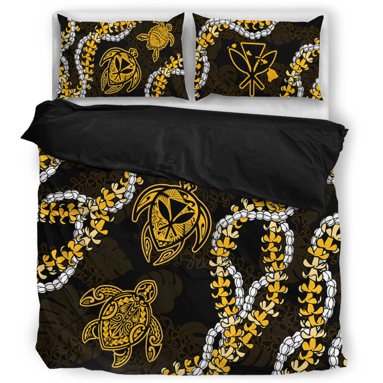 Hawaii Bedding Set Kanaka Maoli Floral Puakenikeni Lei