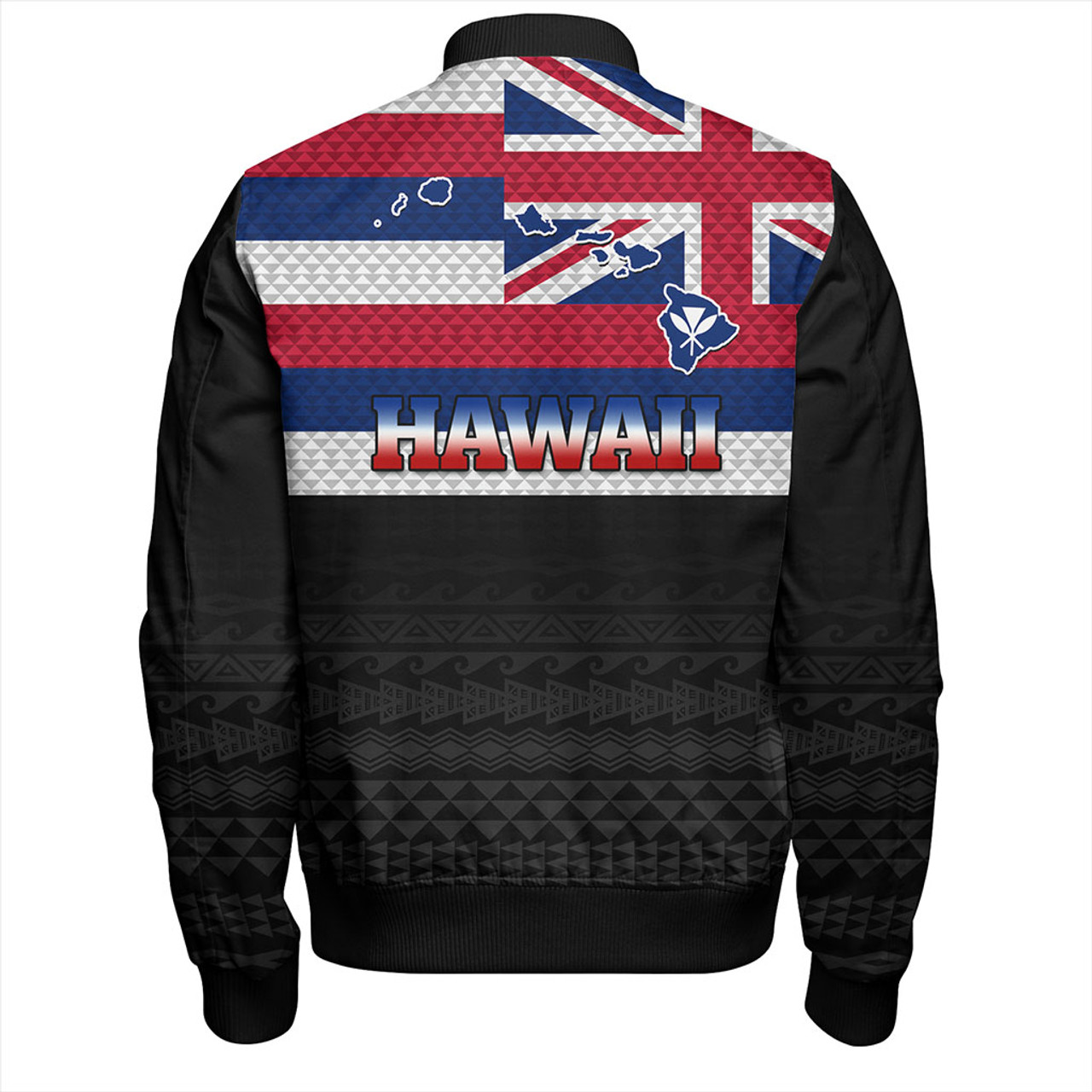 Hawaii Bomber Jacket Flag And Map Kakau Pattern