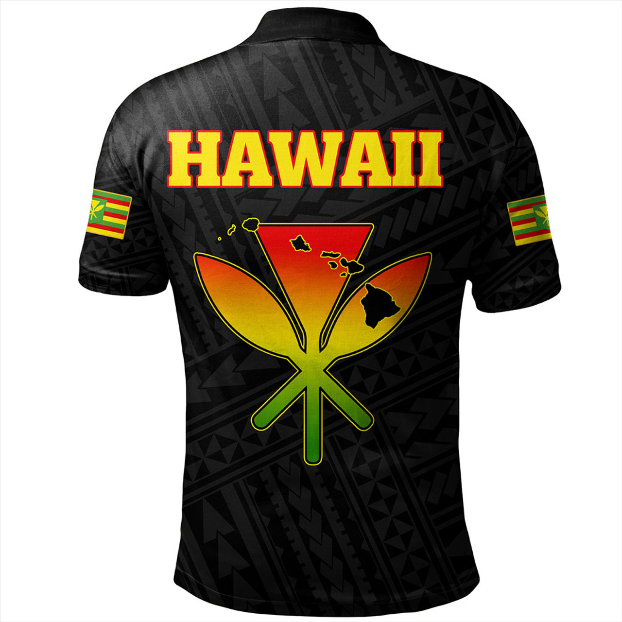 Hawaii Polo Shirt Kanaka Maoli Floral Puakenikeni Lei Reggae