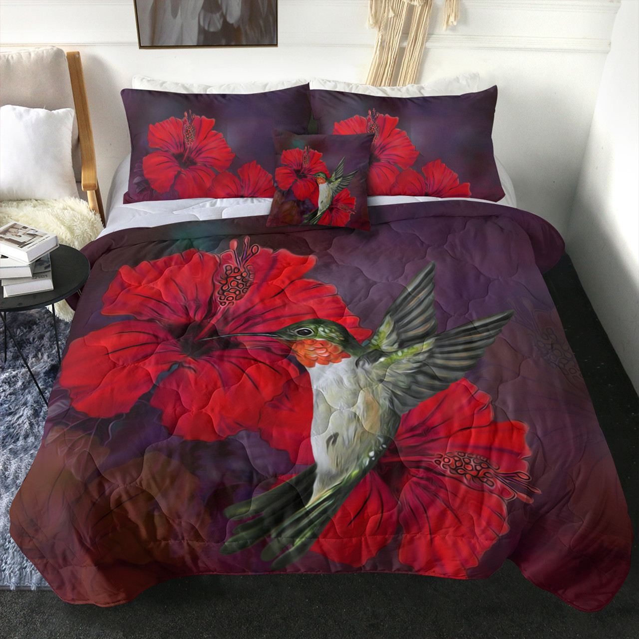 Hawaii Comforter Hibiscus Hummingbird