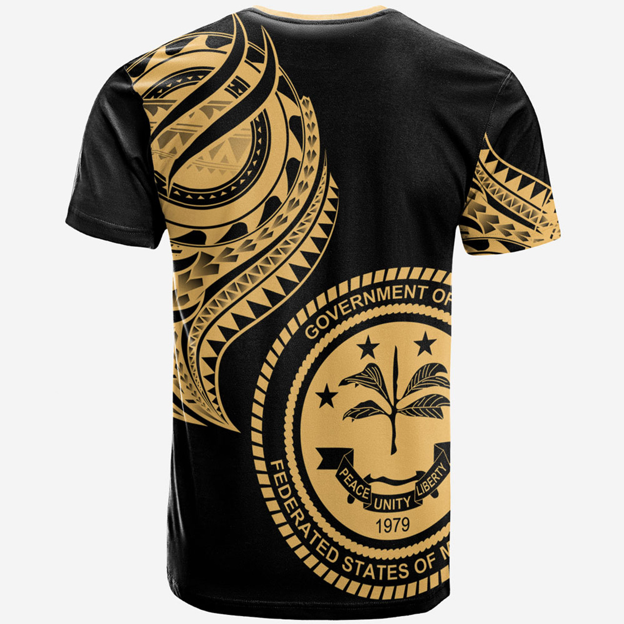 Federated States of Micronesia Custom Personalised T-Shirt - FSM Tatau Gold Patterns 2