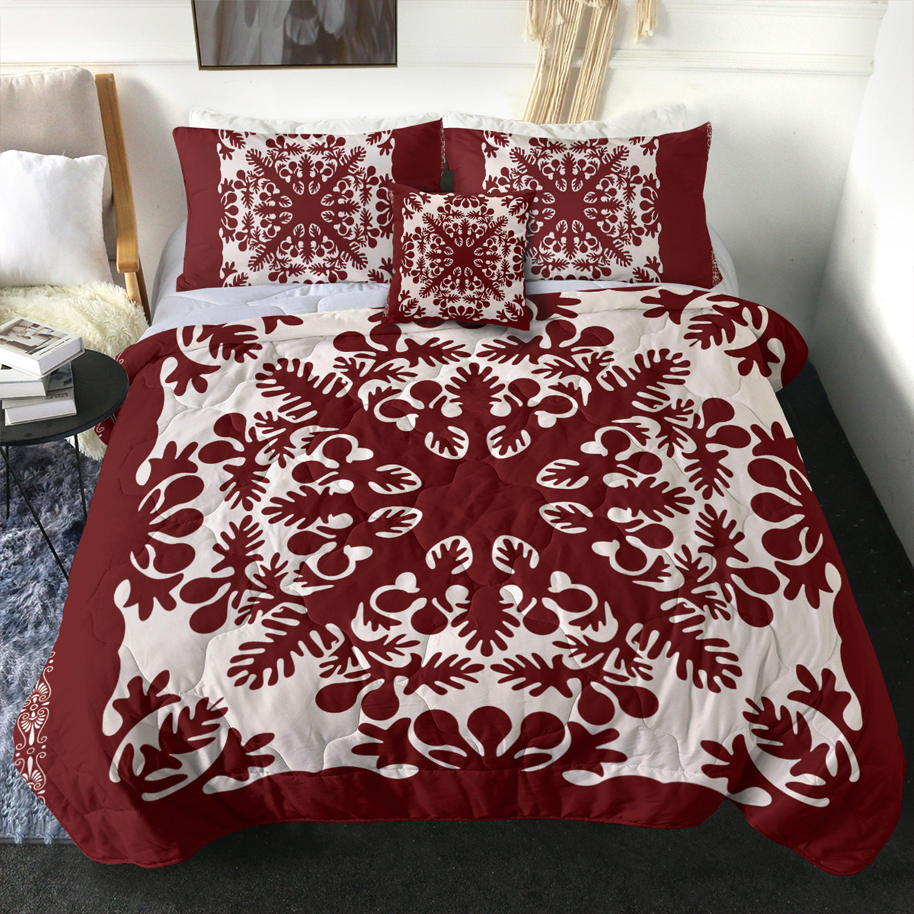 Hawaii Comforter Quilt Tradition Red