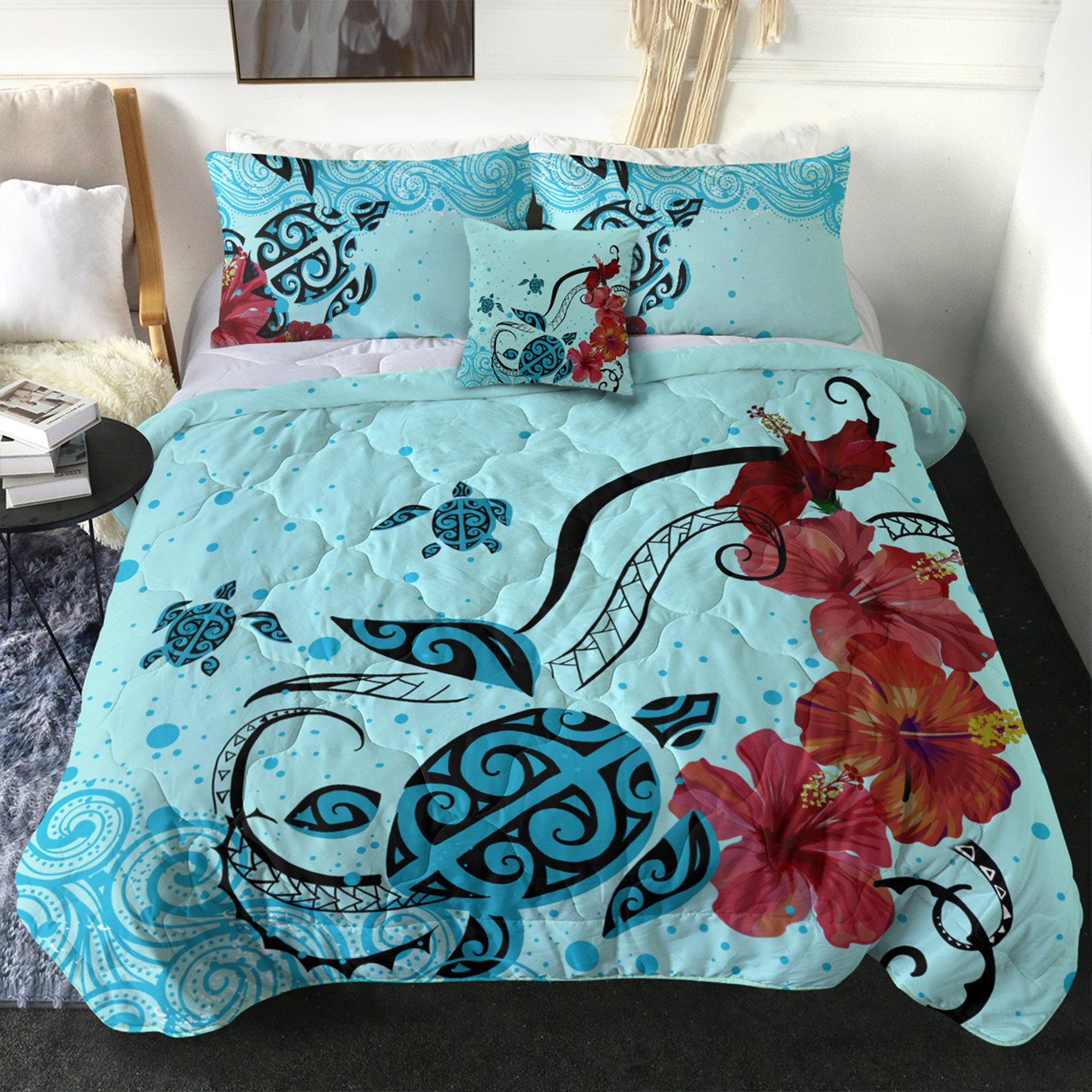 Hawaii Comforter Sea Turtle Hibiscus