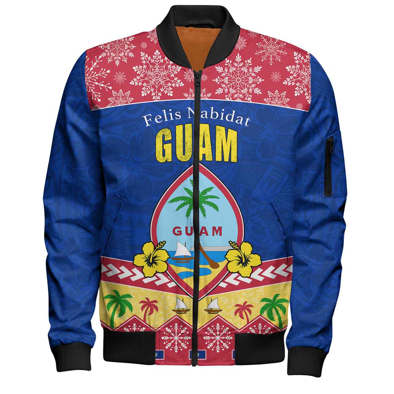 Guam Bomber Jacket Felis Nabidat Polynesian Style