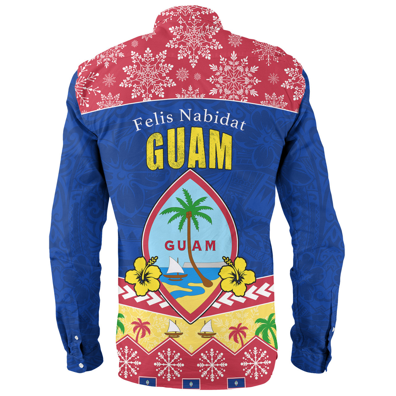 Guam Long Sleeve Shirt Felis Nabidat Polynesian Style