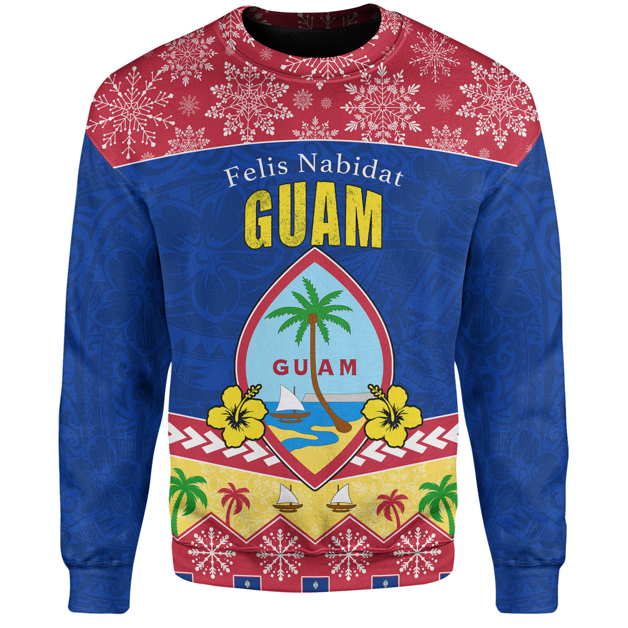 Guam Sweatshirt Felis Nabidat Polynesian Style
