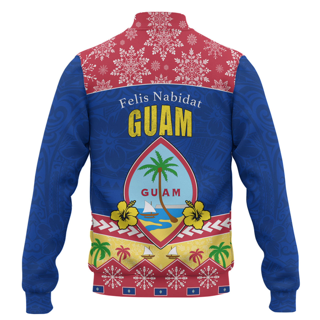 Guam Baseball Jacket Felis Nabidat Polynesian Style