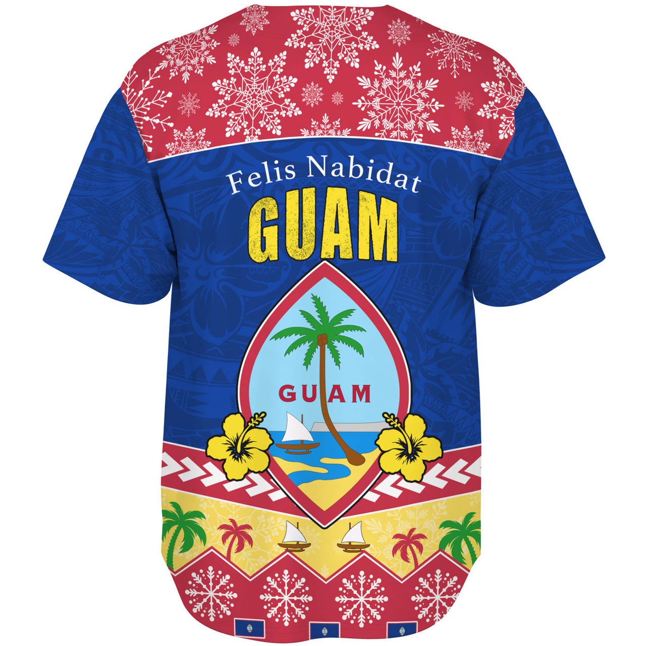 Guam Baseball Shirt Felis Nabidat Polynesian Style