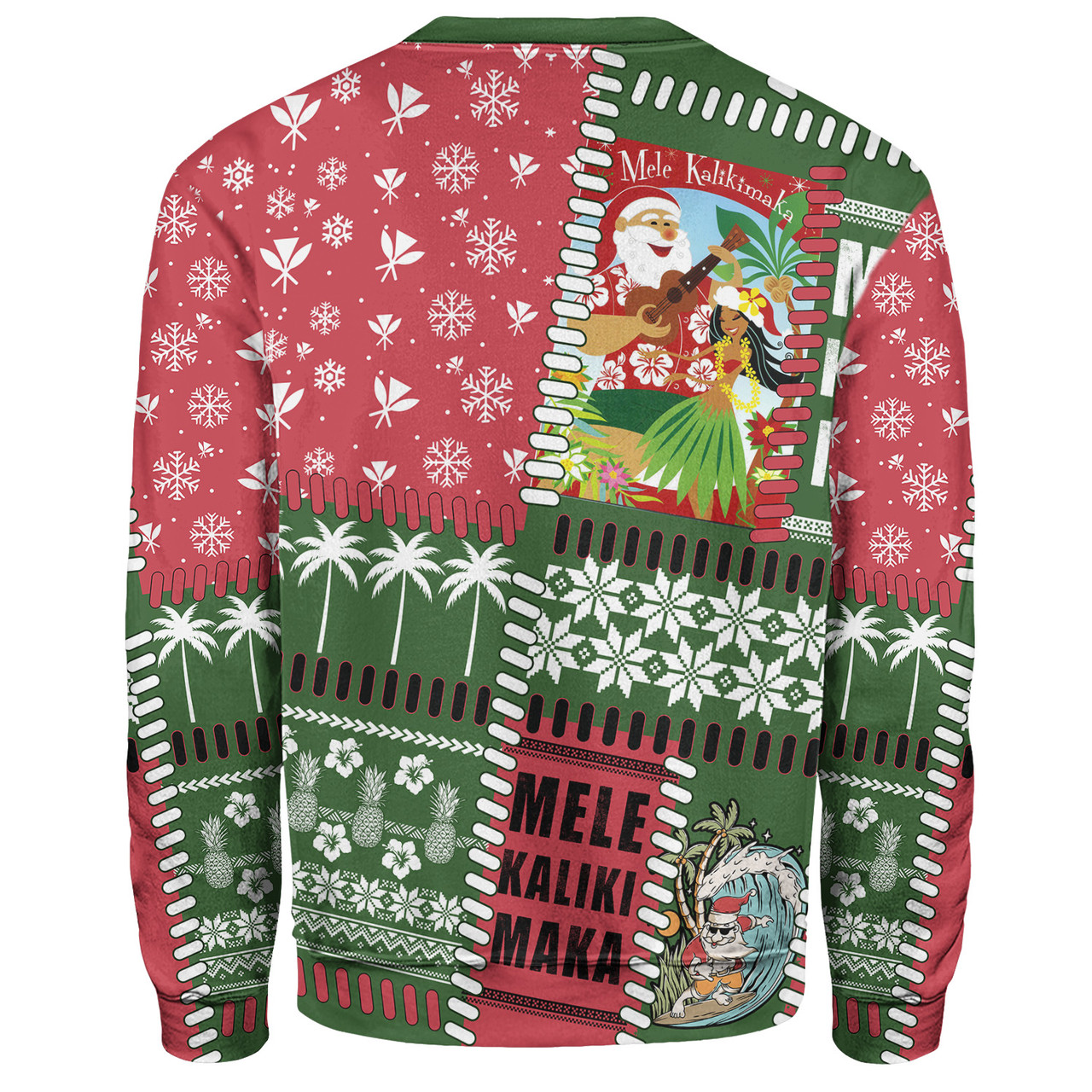 Hawaii Sweatshirt Santa Surfing Mele Kalikimaka Kanaka Maoli