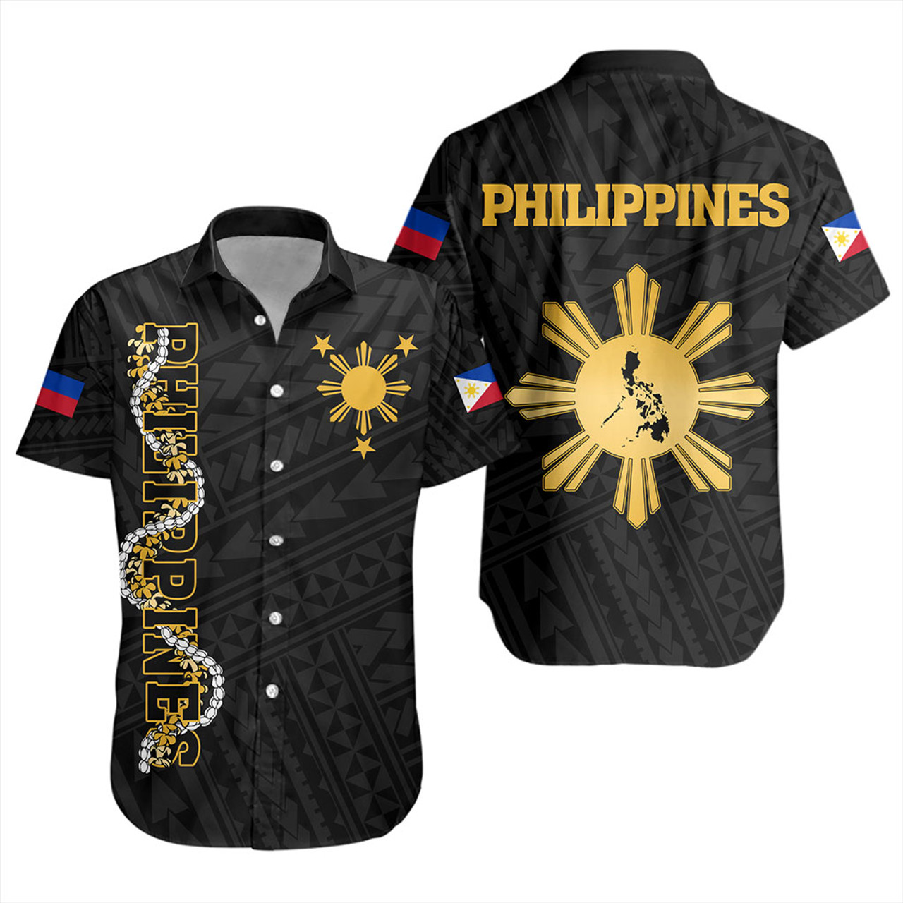 Philippines Filipinos Short Sleeve Shirt Floral Puakenikeni Lei