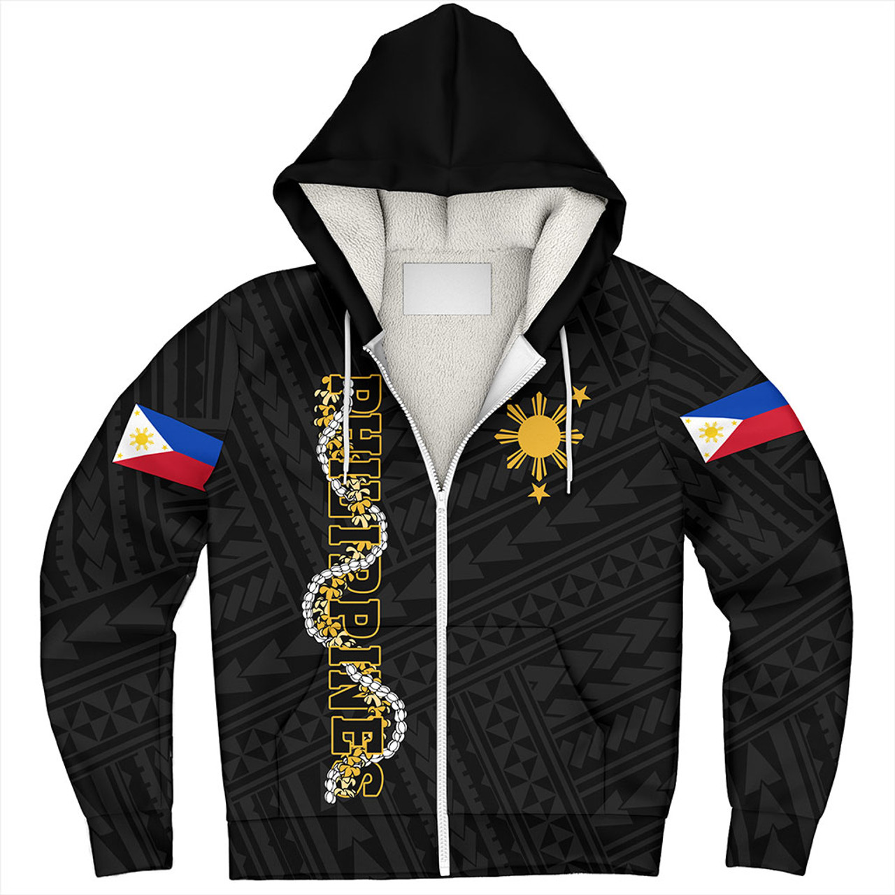 Philippines Filipinos Sherpa Hoodie Floral Puakenikeni Lei