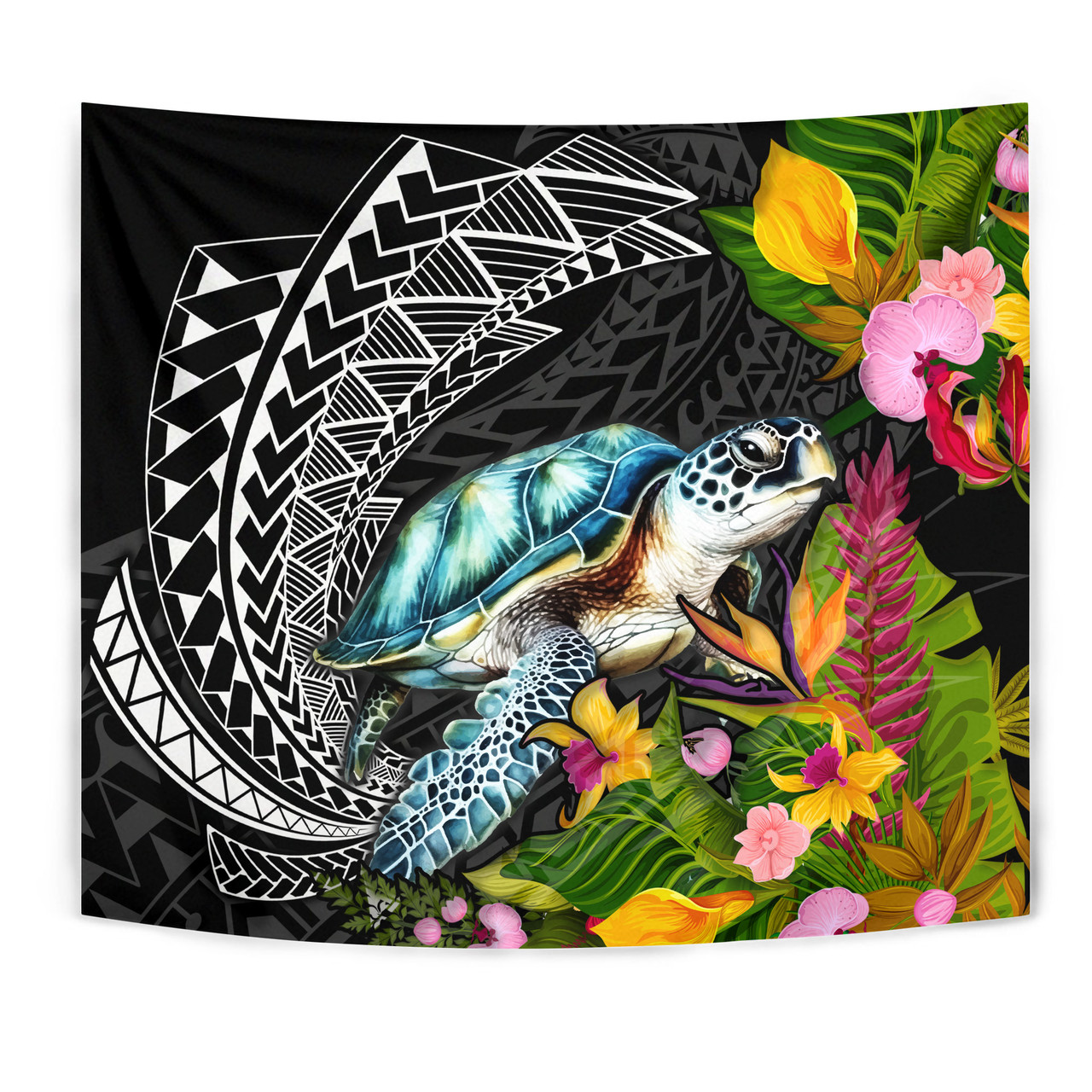 Hawaii Tapestry Turtle Ocean Spiral Polynesian Patterns