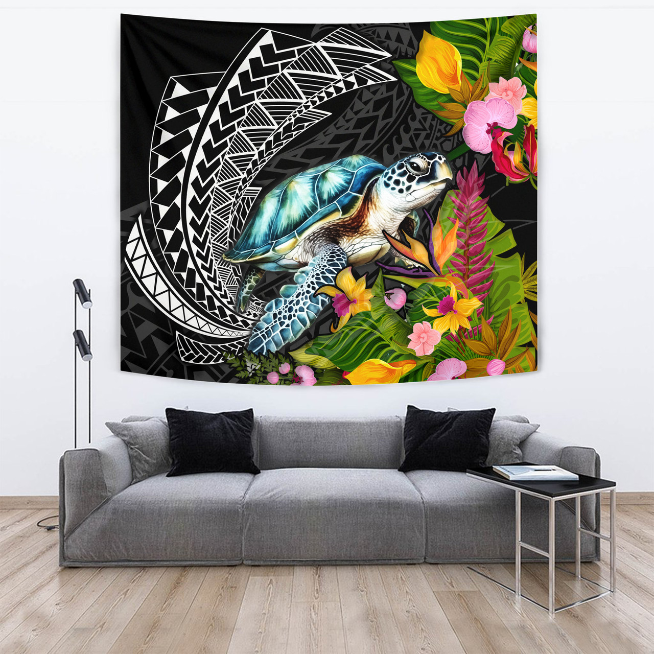 Hawaii Tapestry Turtle Ocean Spiral Polynesian Patterns