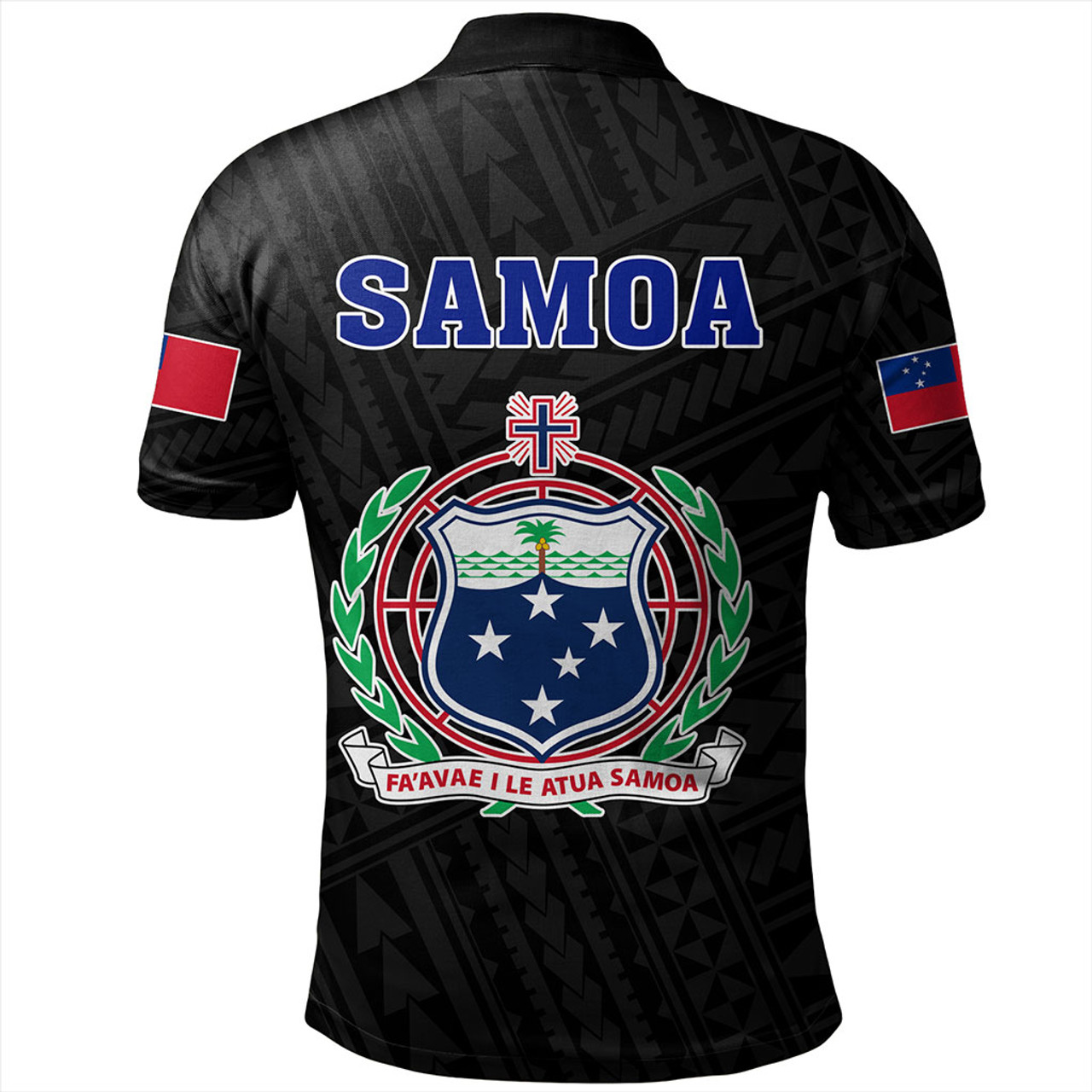 Samoa Polo Shirt Floral Ulafala Lei