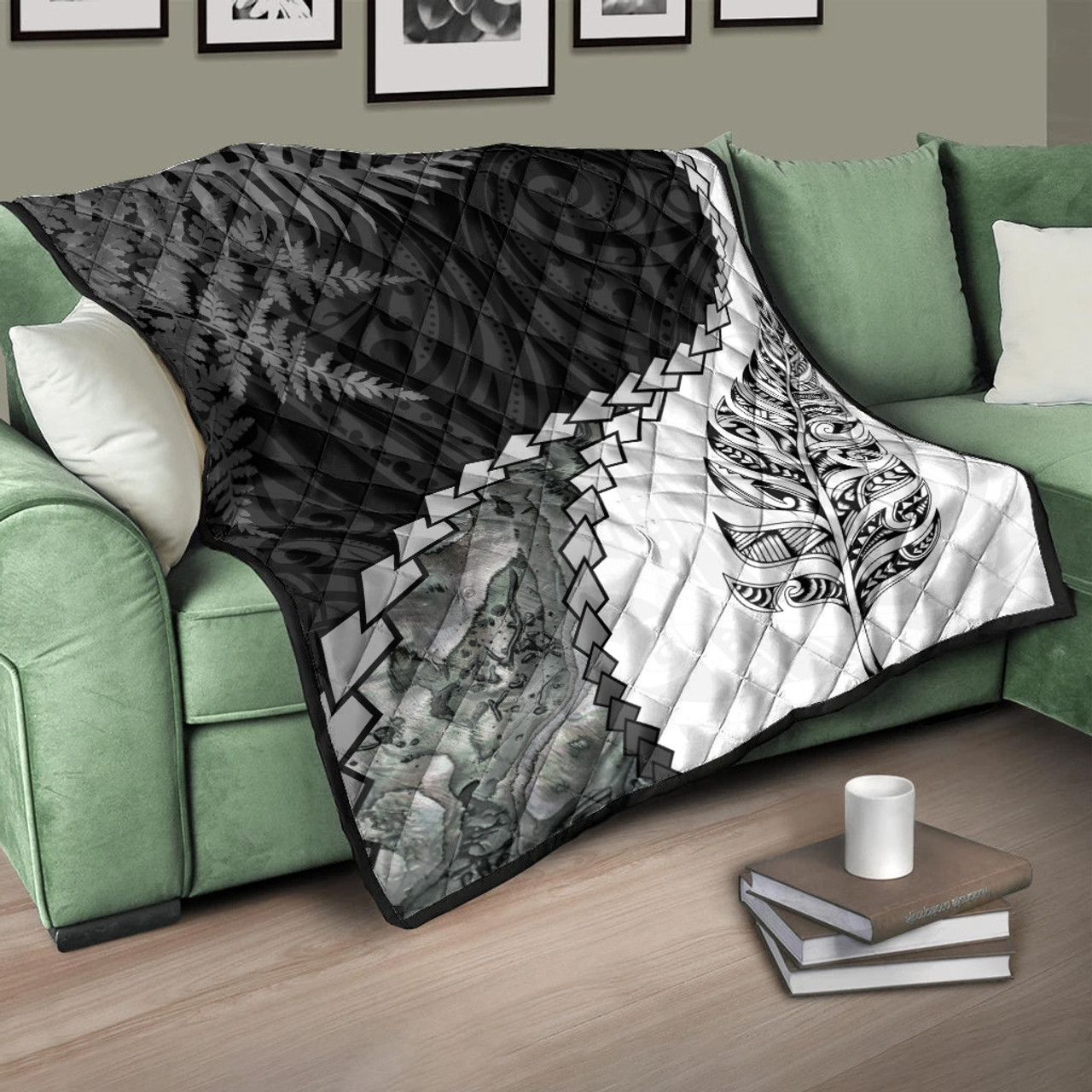 New Zealand Premium Quilt Silver Fern Maori Pattern