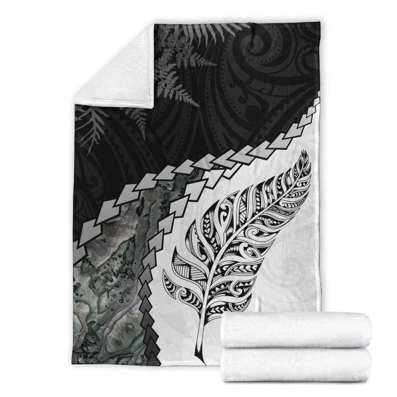 New Zealand Premium Blanket Silver Fern Maori Pattern