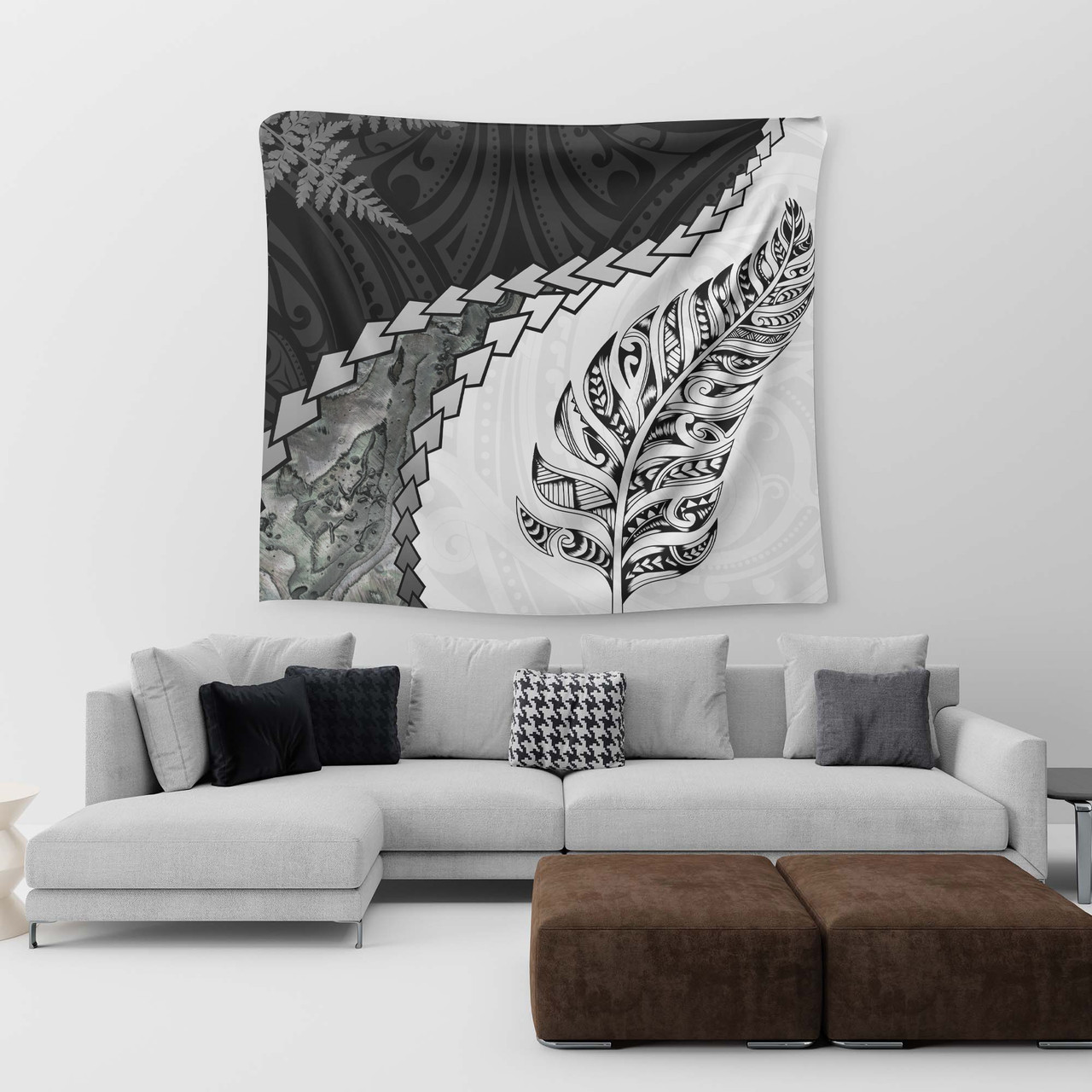 New Zealand Tapestry Silver Fern Maori Pattern