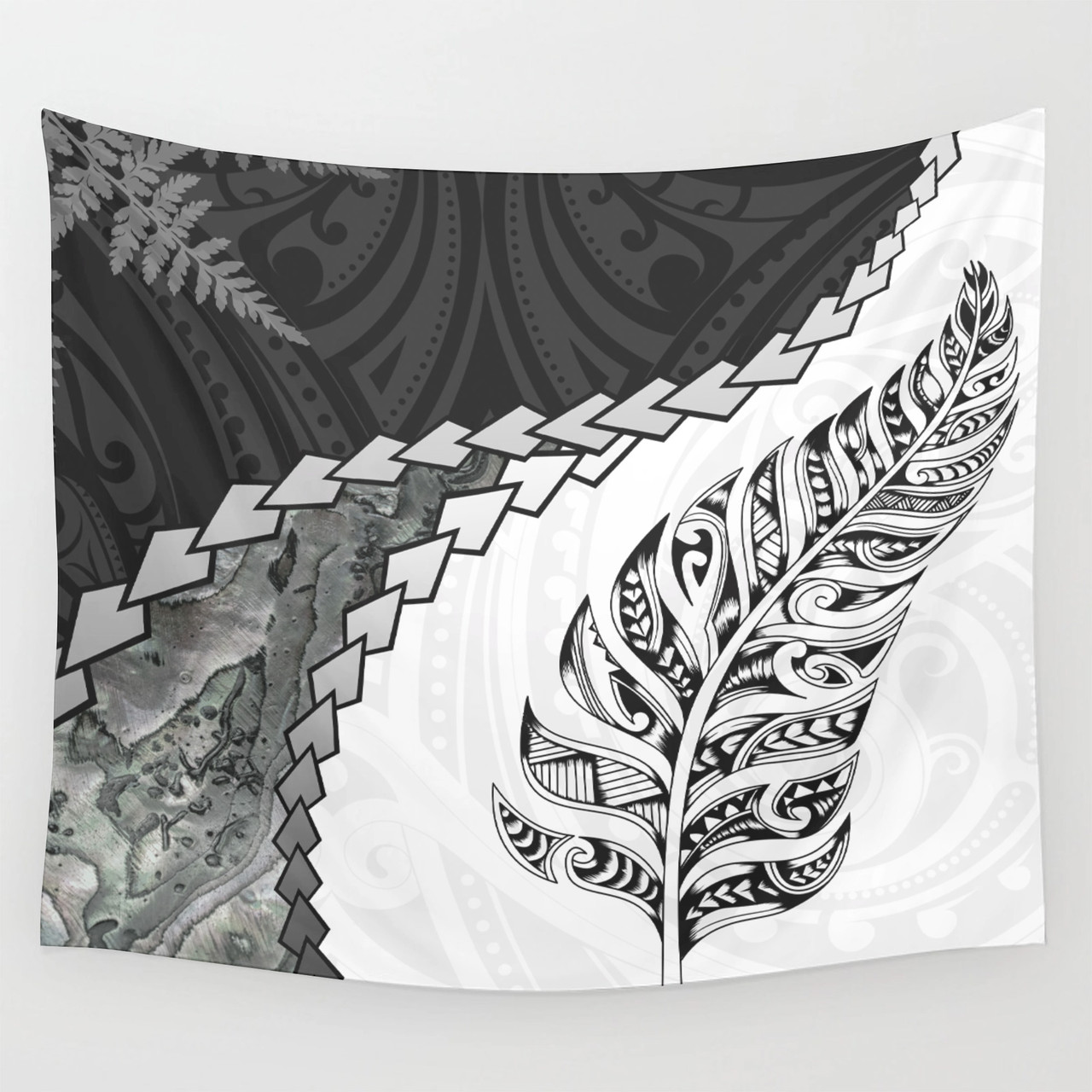 New Zealand Tapestry Silver Fern Maori Pattern